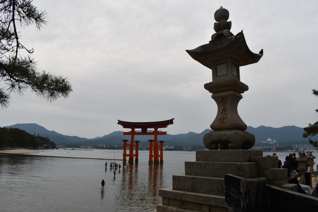 The bay at Miyajima Island provides a unique view of Japans famous floating Torri Gate